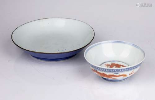 Two porcelain bowls Chinese, 18th Century and later comprisi...