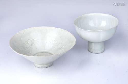 Two Qingbai porcelain wear Chinese, probably Yuan comprising...