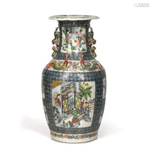 Canton famille rose vase Chinese, 19th Century decorated to ...