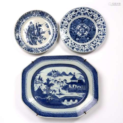 Blue and white plate Chinese, Kangxi period (1662-1722) deco...