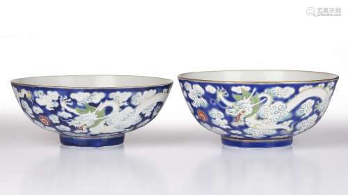 Pair of porcelain bowls Chinese, Daoguang mark and period de...
