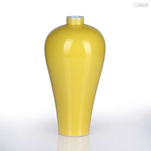 Yellow glazed Meiping vase Chinese, 18th Century with an ove...