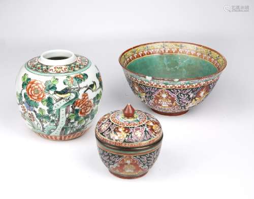 Two Bencharong ceramic wares Chinese made for the Thai marke...