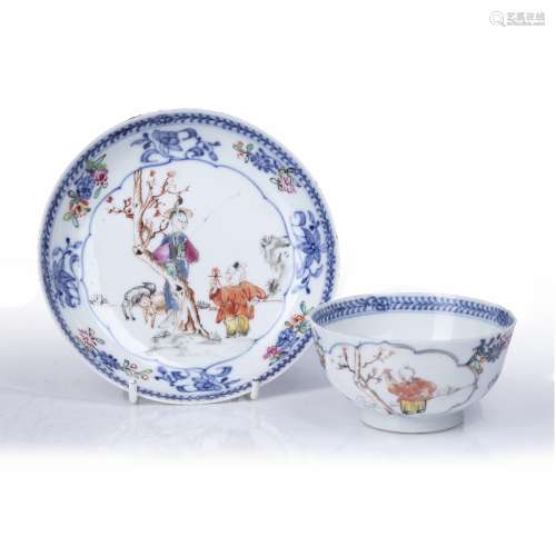 Matched teabowl and saucer Chinese, 18th Century decorated i...