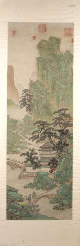 In the manner of Li Zhaodao (651-710) Silk and paper hanging...