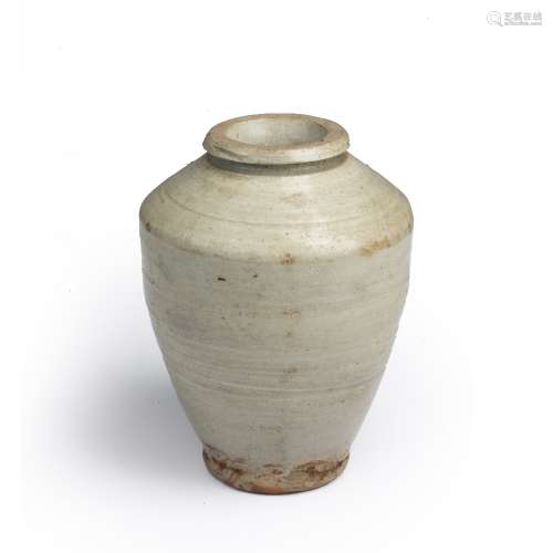 Pale celadon porcelain vase Chinese, Song dynasty of taperin...