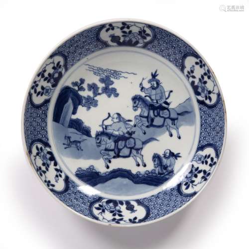 Blue and white saucer dish Chinese, Kangxi period (1662-1722...