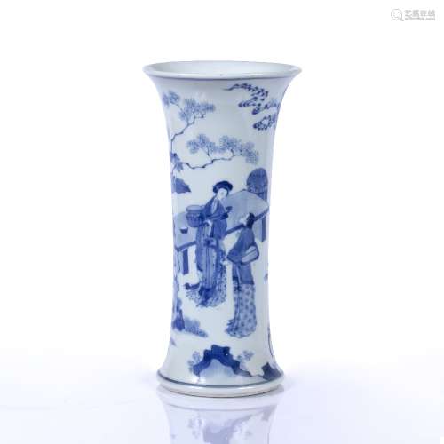 Blue and white beaker vase Chinese, Kangxi period (1662-1722...