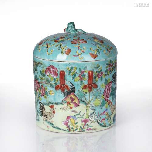 Nonyaware jar and cover Straits Chinese, 20th Century decora...