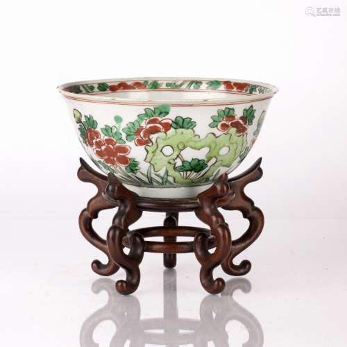 Wucai bowl Chinese, Chongzhen period (1628-1644) the exterio...