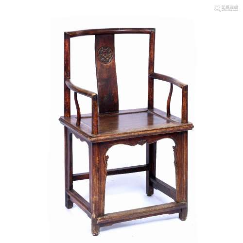 Ming style throne chair Chinese, 19th Century with roundel c...