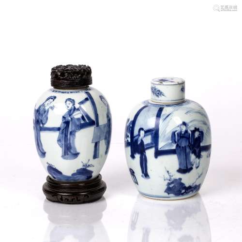 Two blue and white jars Chinese, Kangxi period (1662 - 1722)...