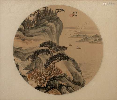 Chinese 19th/20th Century two framed painting on silk studie...