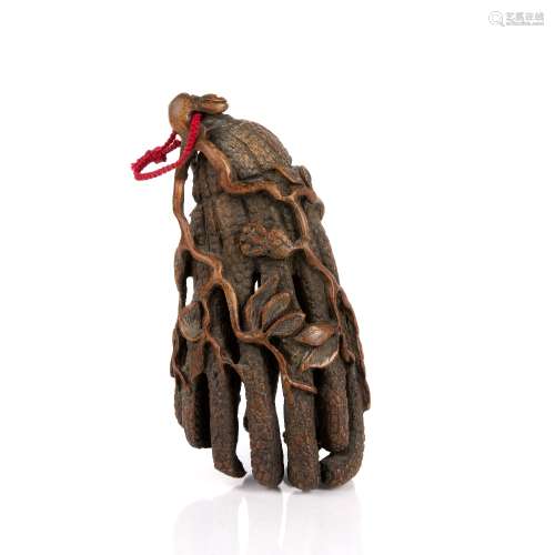 Bamboo carving of a finger citron Chinese, 19th Century 24cm...