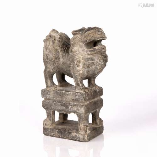 Carved stone model of a snow lion Chinese, 18th Century in t...