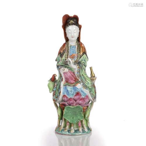 Famille rose model of Guanyin Chinese, Qianlong period (1736...