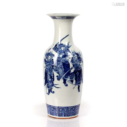 Large blue and white porcelain vase Chinese, 19th Century pa...