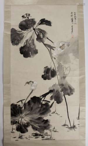 After Zhang Daqian (1899-1983) Chinese scroll painting of lo...