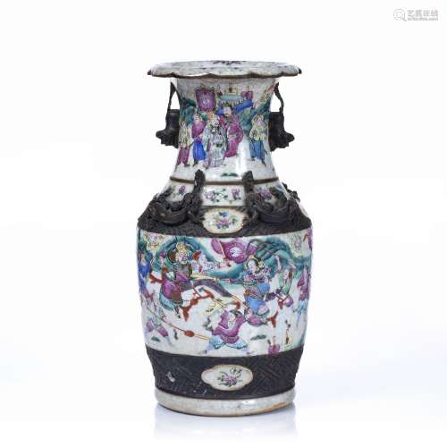 Canton famille rose vase Chinese, 19th Century decorated to ...