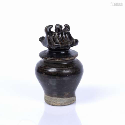 Black glazed jar and cover Chinese, Song dynasty (960 - 1279...
