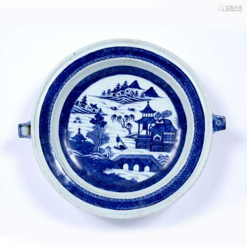 Blue and white porcelain plate warmer Chinese, 19th Century ...