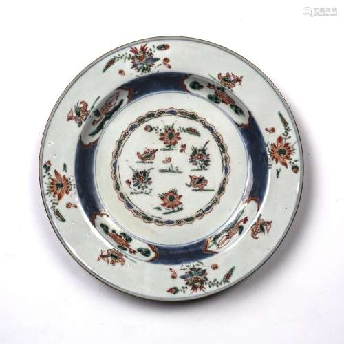 Famille verte dish Chinese, 19th Century decorated to the ce...