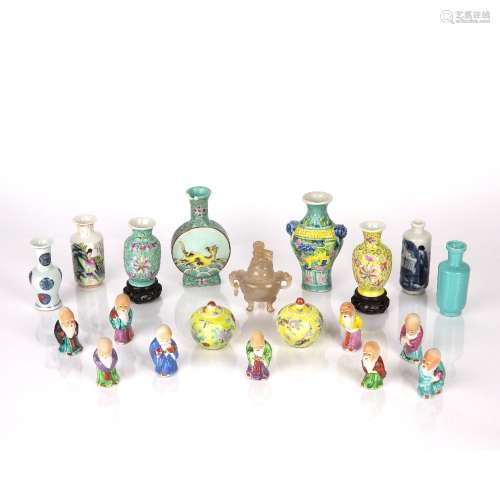 Group of miniature pieces Chinese including a miniature Repu...