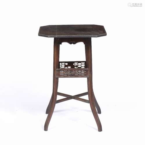 Hardwood occasional table Chinese with shaped upper tier dep...
