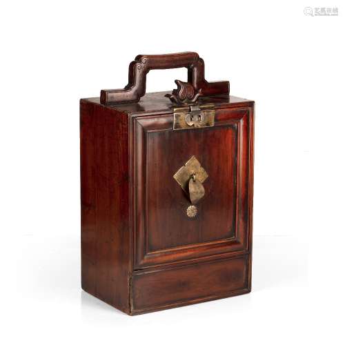 Hardwood Mandarin's document box Chinese, Qing dynasty fitte...