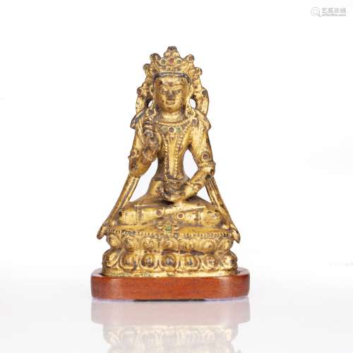 Miniature gilt bronze figure of Avalokiteshvara Chinese, lat...