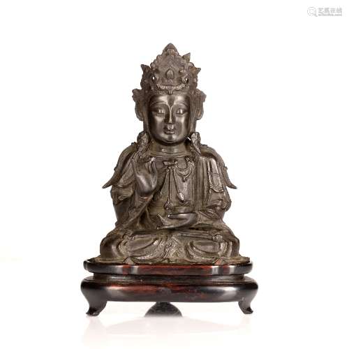 Bronze figure of Avalokiteshvara Chinese, late Ming with han...