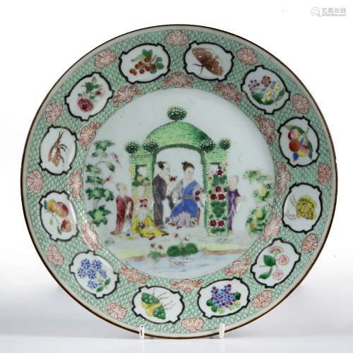 Famille rose 'Pronk Arbor' plate Chinese, Qianlong period ci...