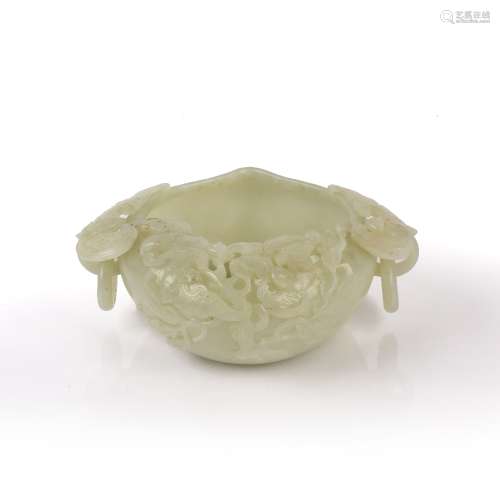 Pale white jade brush washer Chinese, Qianlong period (1736-...