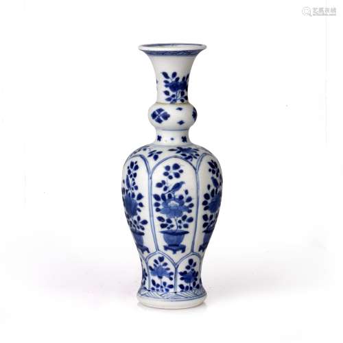 Blue and white slender vase Chinese, Kangxi period (1662-172...