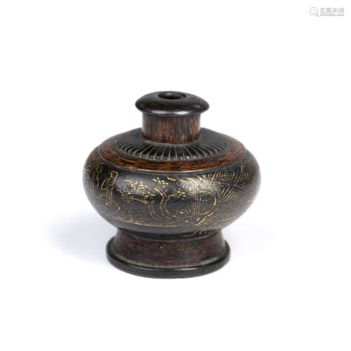 Miniature bronze vase Chinese, 18th/19th Century of squat gl...