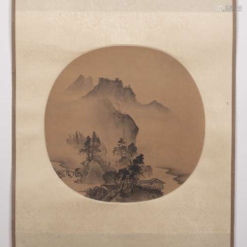 After Hsia Kuei (1190-1224) Chinese Mountain peaks, scroll, ...