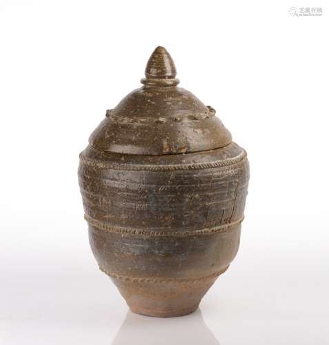 Large glazed granary pot and cover Chinese, Song (960-1279) ...