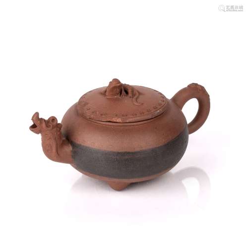 Yixing teapot Chinese with kylin finial and dragon spout, im...