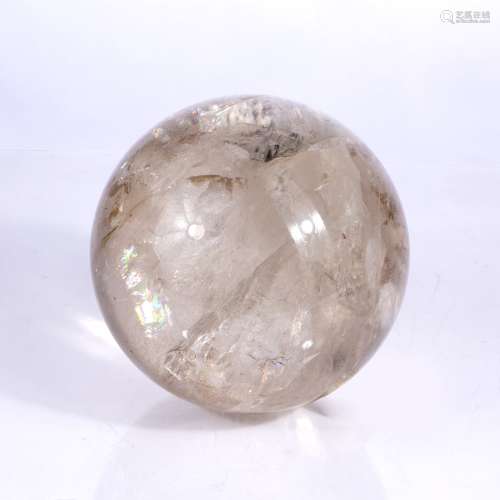 Large rock crystal sphere the crystal material carved into a...