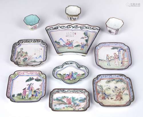 Collection of enamel pieces Chinese, 18th Century including ...