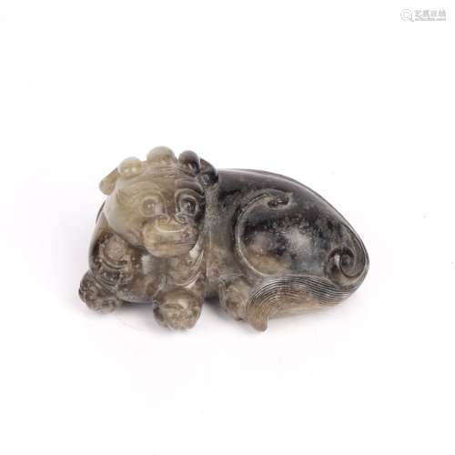 Black and grey jade scroll weight Chinese, Ming period (16th...