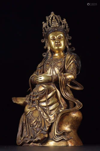 GILT BRONZE CAST BUDDHA STATUE