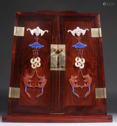 HUANGHUALI WOOD WITH GEM DECORATED CABINET