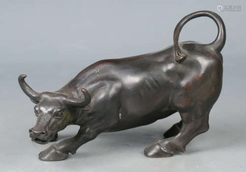 COPPER CAST COW SHAPED ORNAMENT