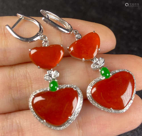 RED JADEITE EARRINGS