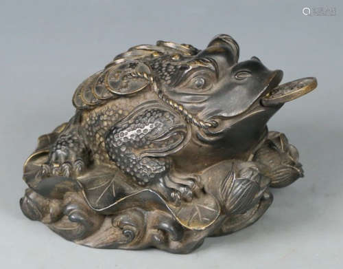 COPPER CAST FROG SHAPED ORNAMENT