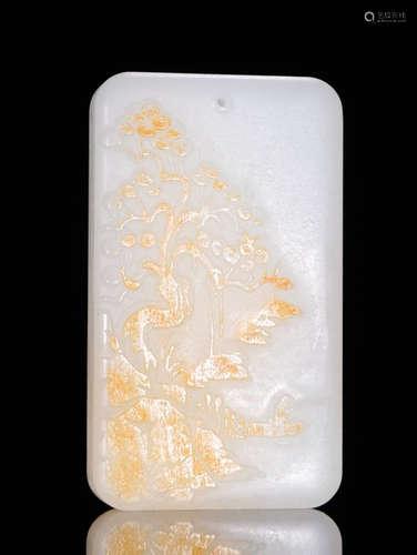 HETIAN JADE CARVED LANDSCAPE PATTERN TABLET