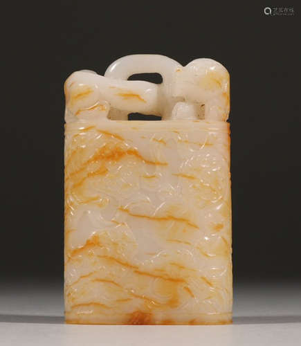 HETIAN JADE SEED CARVED SEAL