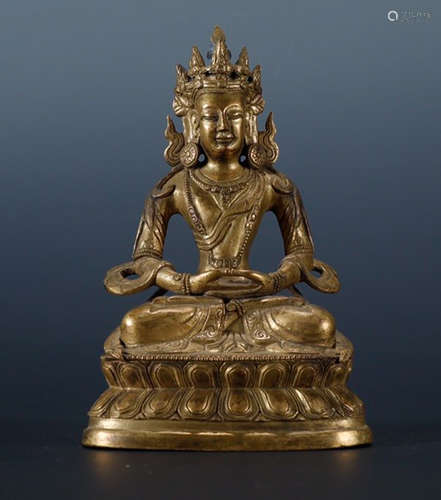 GILT BRONZE CAST BUDDHA STATUE