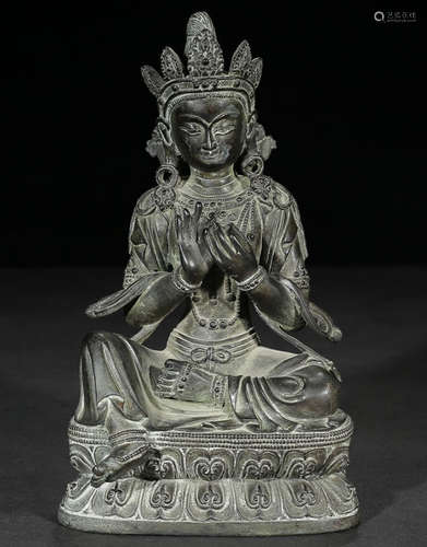 COPPER CAST GUANYIN BUDDHA STATUE